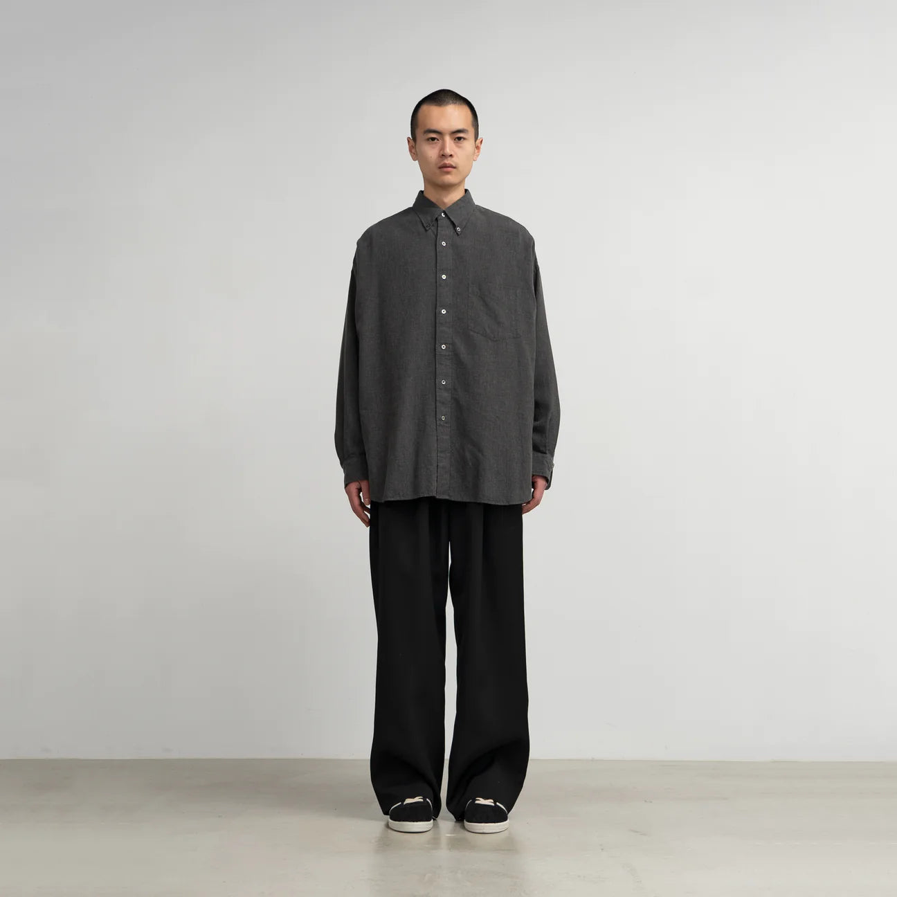 MEN　Graphpaper　Linen Cupro L/S Oversized B.D Shirt