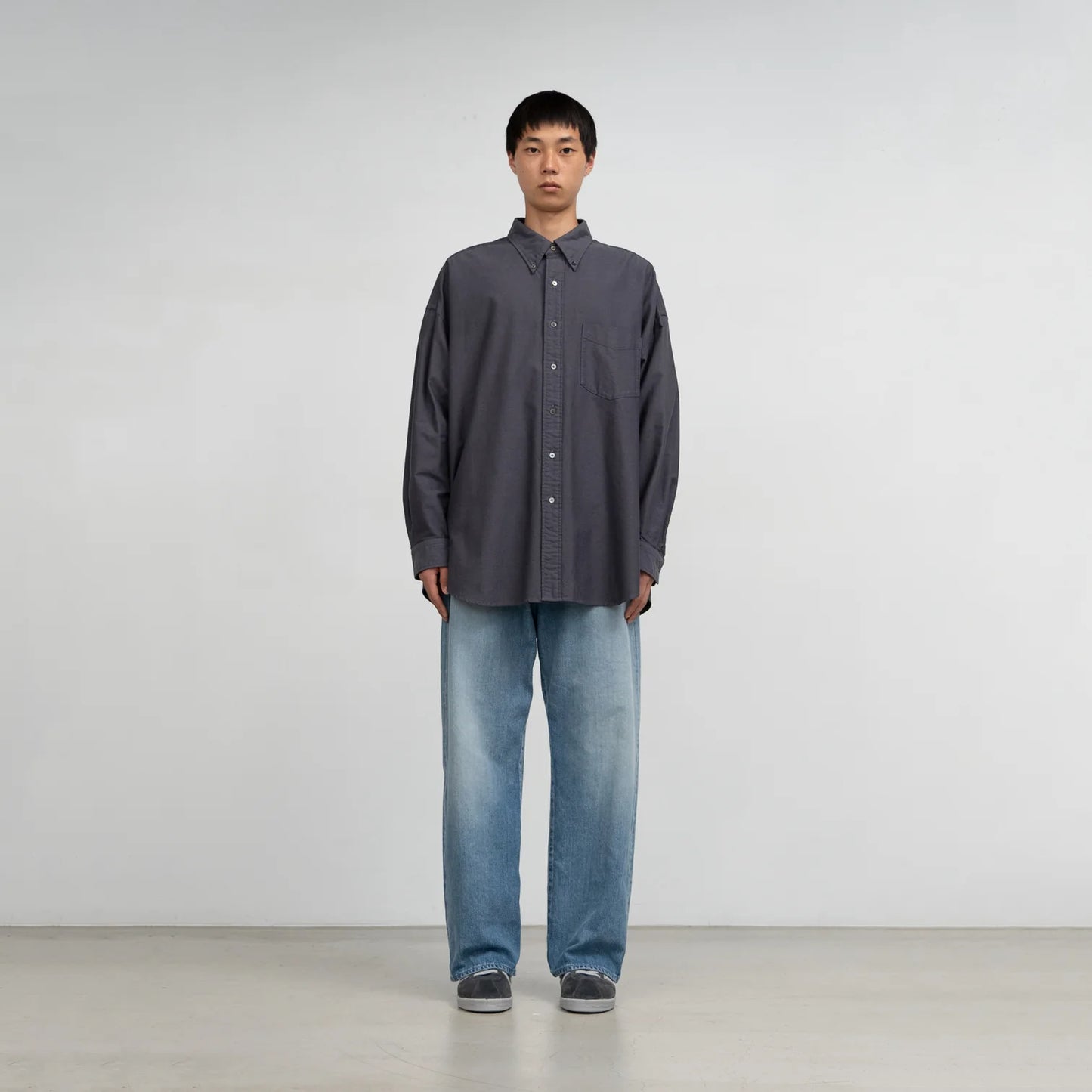 MEN　Graphpaper　Selvage Denim Five Pocket Wide Straight Pants / LIGHT FADE