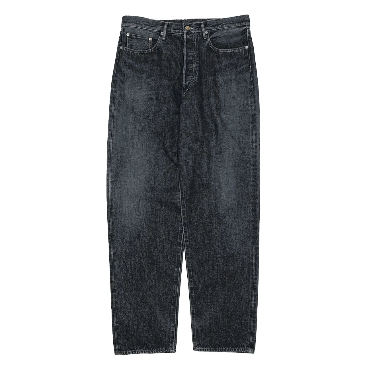 MEN Graphpaper Selvage Denim Two Tuck Tapered Pants BLACK_DARK