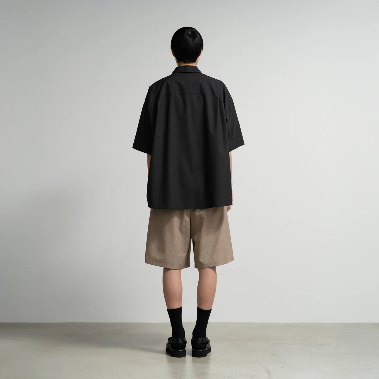 MEN　Graphpaper　Fine Wool Heather S/S Skipper Shirt