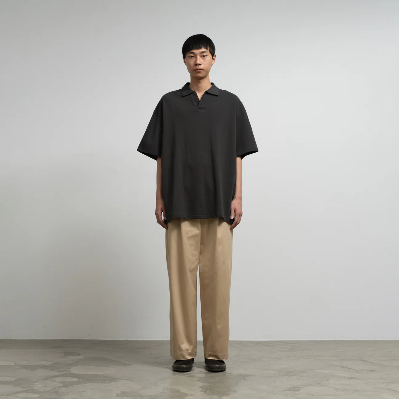 MEN　Graphpaper　Cotton Pique Jersey S/S Skipper Polo