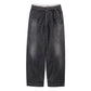 MEN　Graphpaper　Selvage Denim Belted Pants-BLACK_DARK FADE-