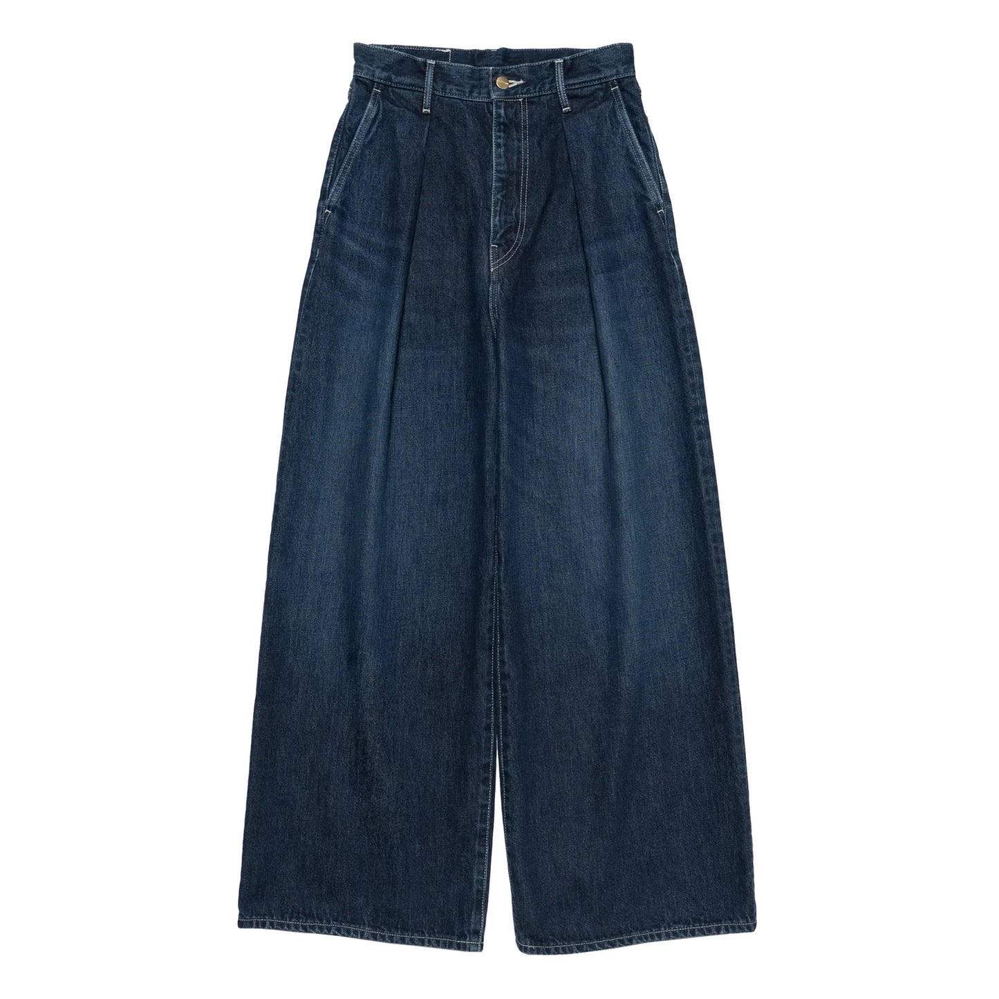 WOMEN　Graphpaper　Selvage Denim Two Tuck Wide Pants / DARK FADE