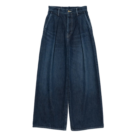 WOMEN　Graphpaper　Selvage Denim Two Tuck Wide Pants / DARK FADE