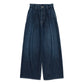 WOMEN　Graphpaper　Selvage Denim Two Tuck Wide Pants / DARK FADE