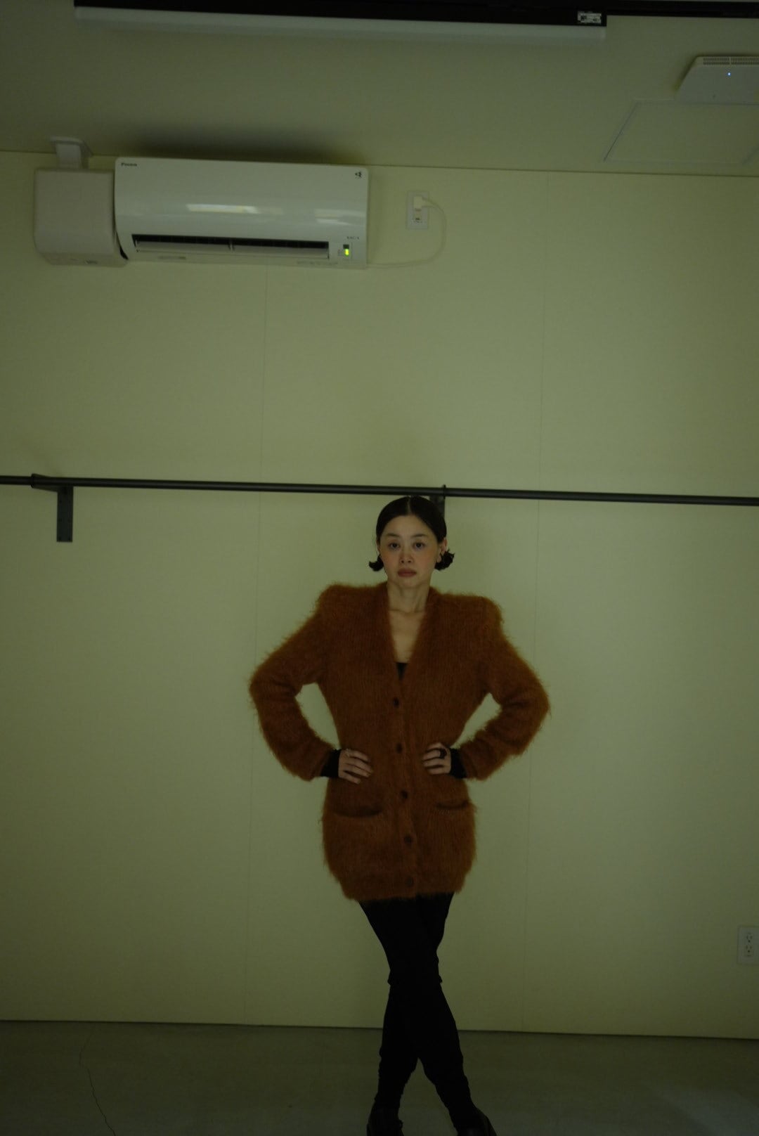 WOMEN　MOON TREE PLANET　Mohair Cardigan orange brown