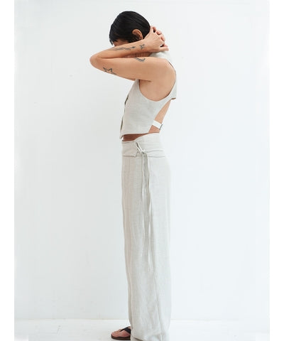 WOMEN　pelleq / ペレック　tatami dobby one shoulder trousers