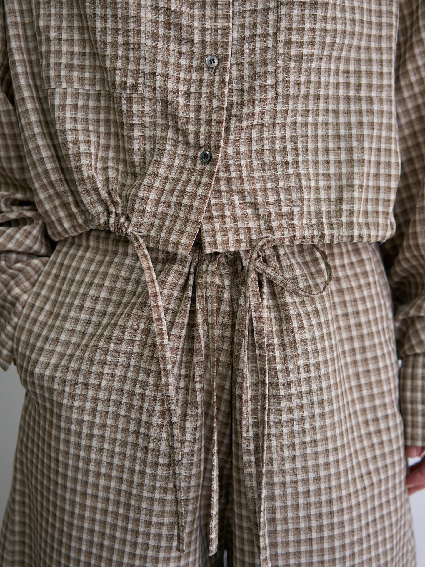 WOMEN　oll/オール　slow check double waist pants