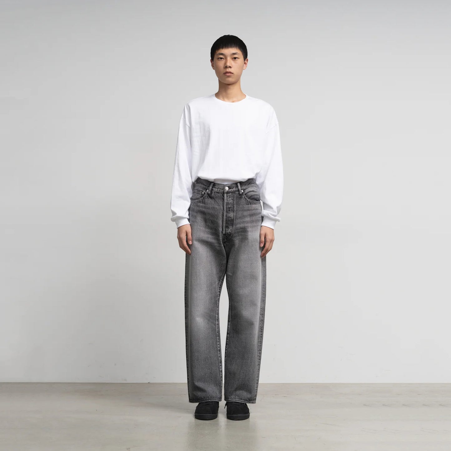 MEN　Graphpaper　Selvage Denim Five Pocket Wide Straight Pants / LIGHT FADE