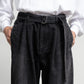 MEN　Graphpaper　Selvage Denim Belted Pants-BLACK_DARK FADE-