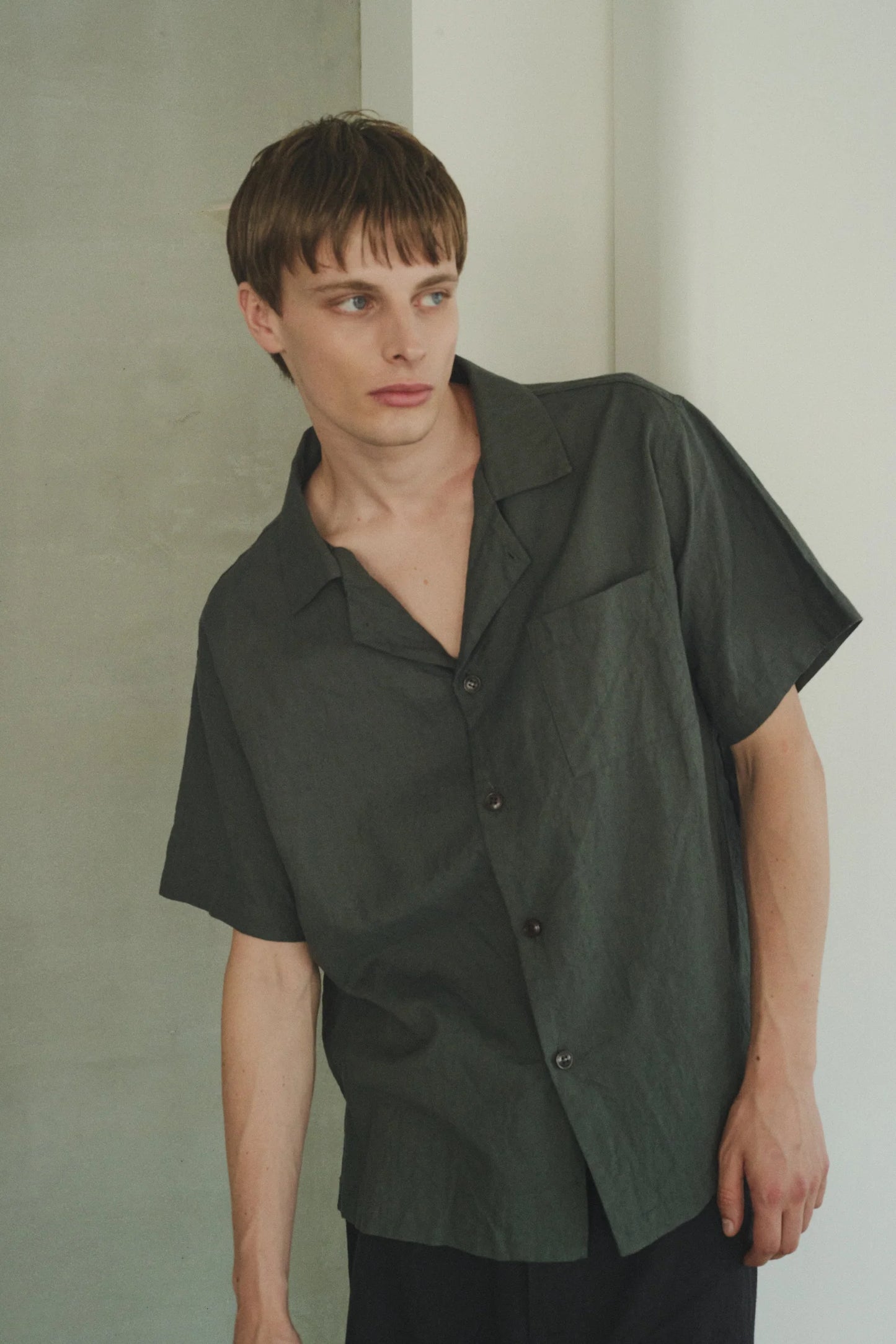 MEN　alvana / アルヴァナ 　LINEN OPEN COLLAR SHIRT