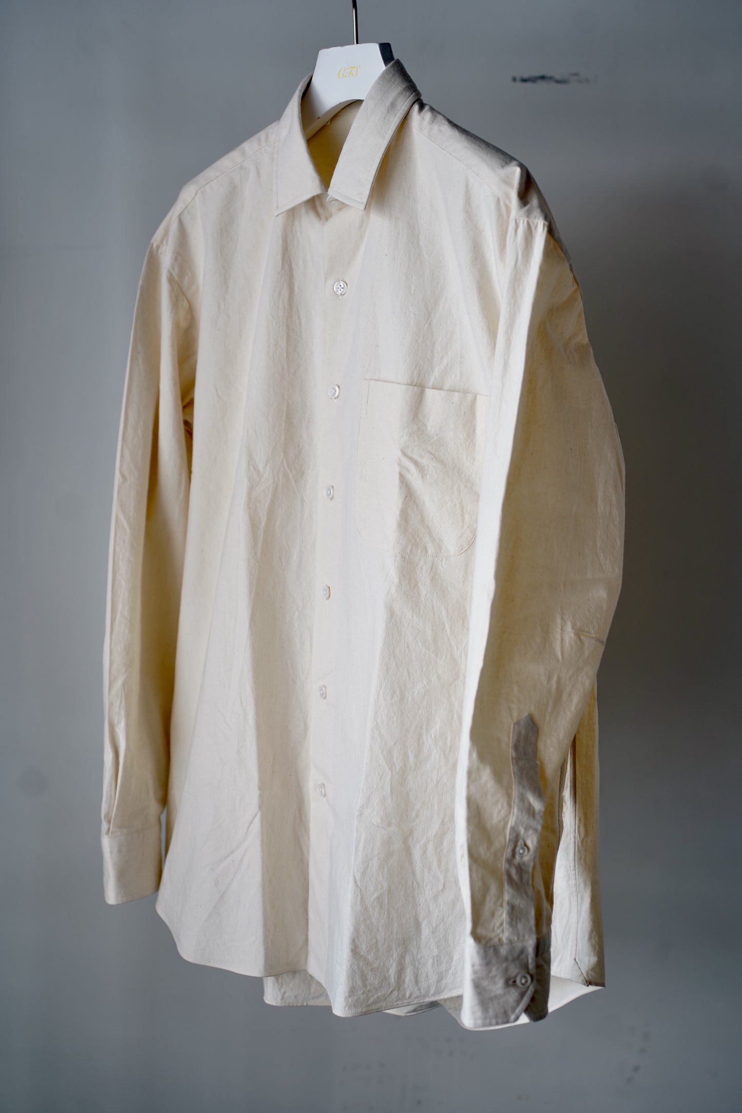Salvatore Piccoloオープンカラーシャツクリーム身幅約60cm